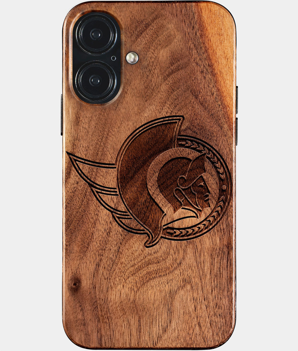 Eco-friendly Ottawa Senators iPhone 17 Case - Carved Wood Custom Ottawa Senators Gift For Him - Monogrammed Personalized iPhone 17 Cover By Aldergrove & Oak