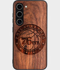 Best Wood Philadelphia 76Ers Samsung Galaxy S24 Case - Custom Engraved Cover - Aldergrove & Oak