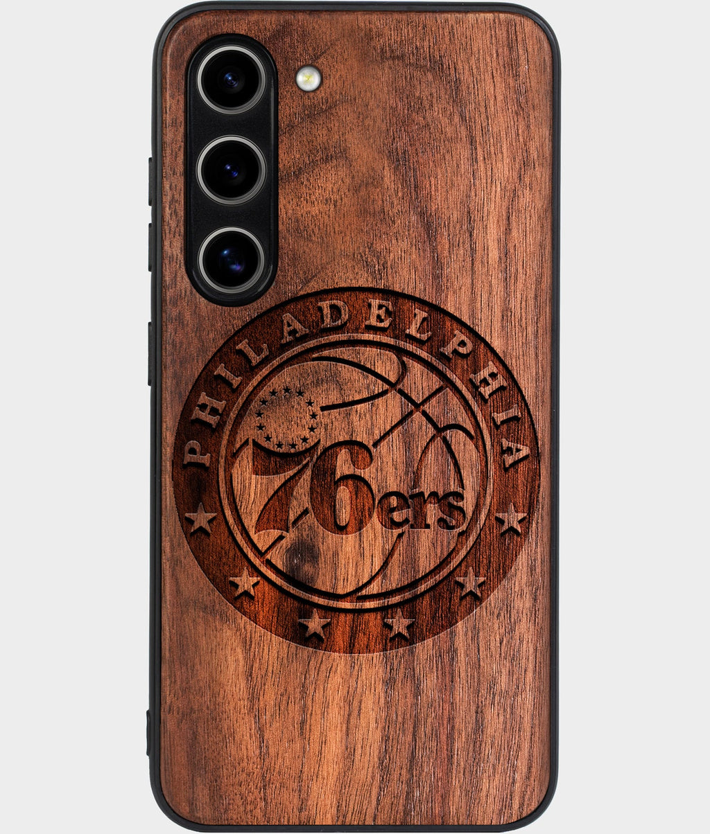 Best Wood Philadelphia 76Ers Samsung Galaxy S25 Case - Custom Engraved Cover - Aldergrove & Oak
