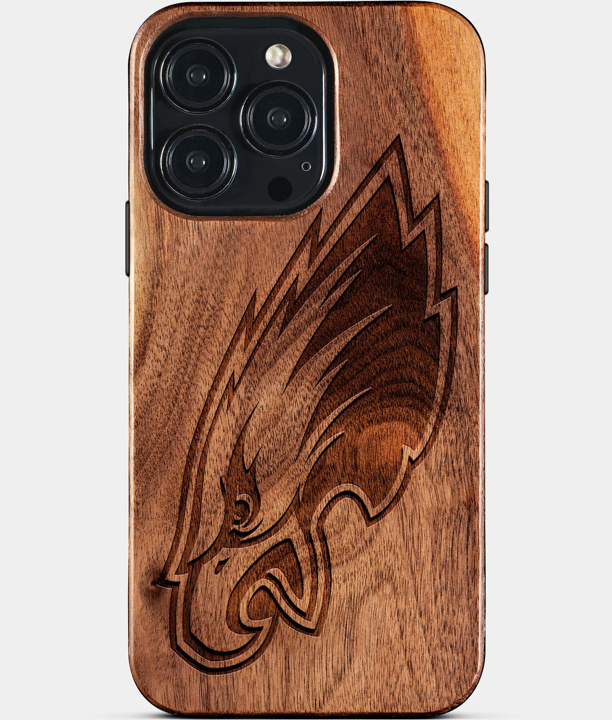 Custom Philadelphia Eagles iPhone 15/15 Pro/15 Pro Max/15 Plus Case - Wood Eagles Cover - Eco-friendly Philadelphia Eagles iPhone 15 Case - Carved Wood Custom Philadelphia Eagles Gift For Him - Monogrammed Personalized iPhone 15 Cover By Aldergrove & Oak