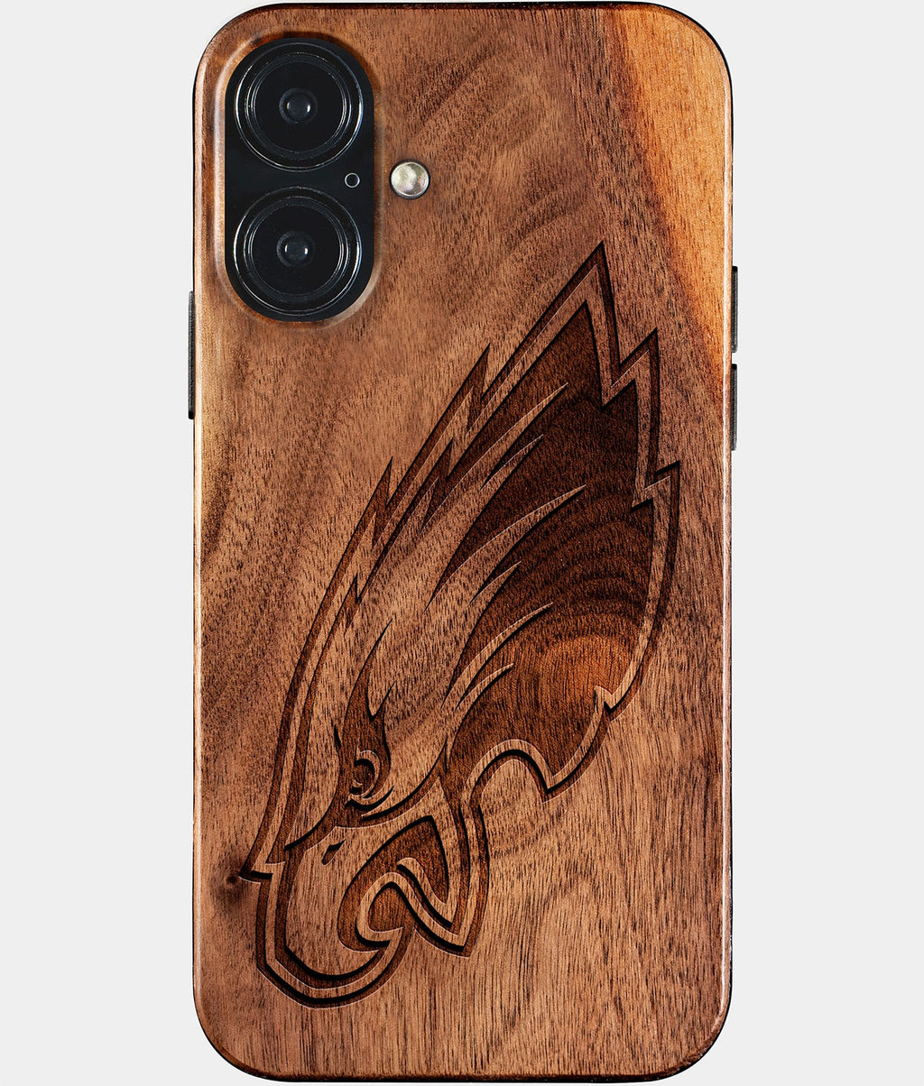 Eco-friendly Philadelphia Eagles iPhone 17 Case - Carved Wood Custom Philadelphia Eagles Gift For Him - Monogrammed Personalized iPhone 17 Cover By Aldergrove & Oak