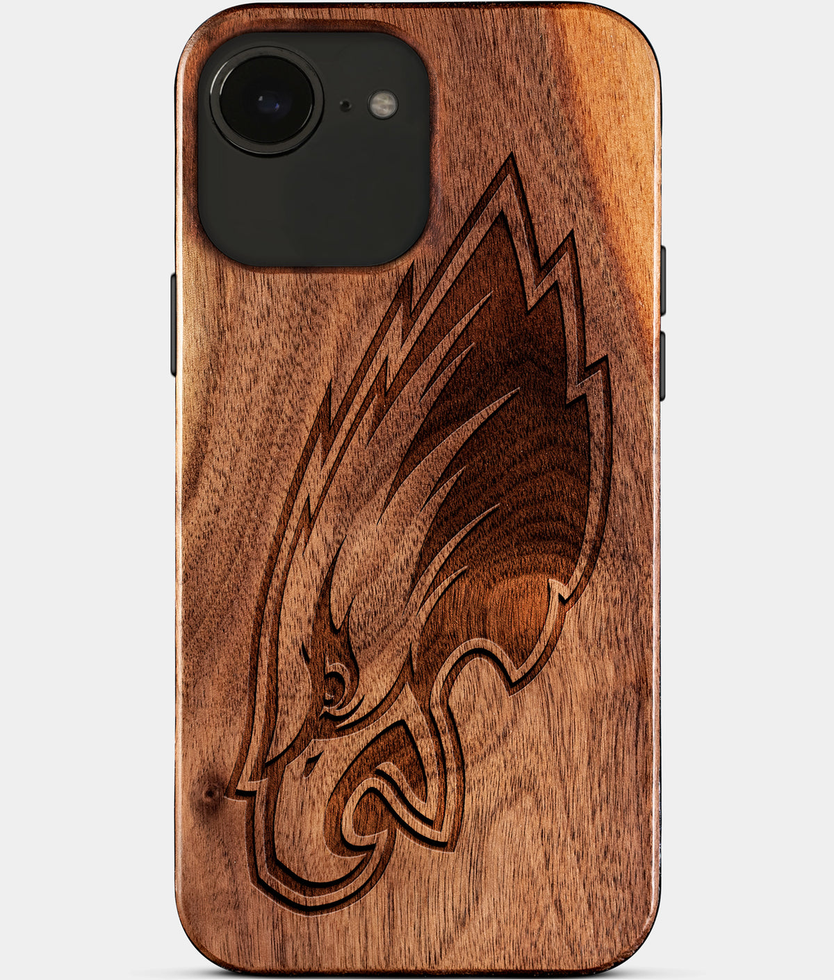 Eco-friendly Philadelphia Eagles iPhone 17e Case - Carved Wood Custom Philadelphia Eagles Gift For Him - Monogrammed Personalized iPhone 17e Cover By Aldergrove & Oak