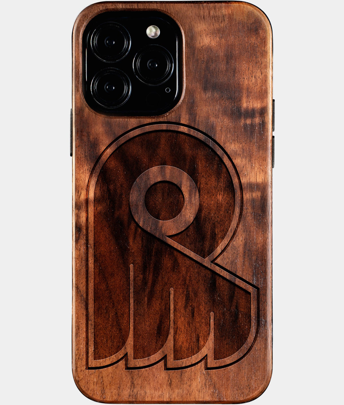 Custom Philadelphia Flyers iPhone 16/16 Pro/16 Pro Max/16 Plus Case - Wood Flyers Cover - Eco-friendly Philadelphia Flyers iPhone 16 Case - Carved Wood Custom Philadelphia Flyers Gift For Him - Monogrammed Personalized iPhone 16 Cover By Aldergrove & Oak