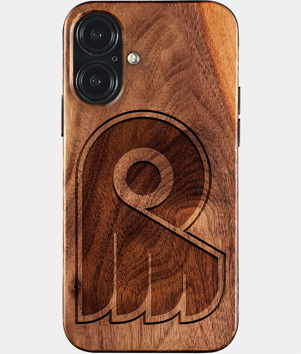 Eco-friendly Philadelphia Flyers iPhone 17 Case - Carved Wood Custom Philadelphia Flyers Gift For Him - Monogrammed Personalized iPhone 17 Cover By Aldergrove & Oak