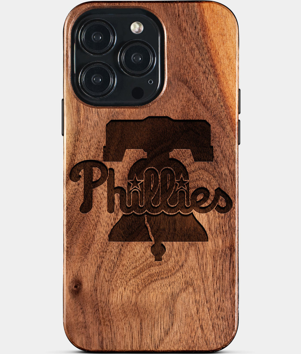 Custom Philadelphia Phillies iPhone 15/15 Pro/15 Pro Max/15 Plus Case - Wood Phillies Cover - Eco-friendly Philadelphia Phillies iPhone 15 Case - Carved Wood Custom Philadelphia Phillies Gift For Him - Monogrammed Personalized iPhone 15 Cover By Aldergrove & Oak