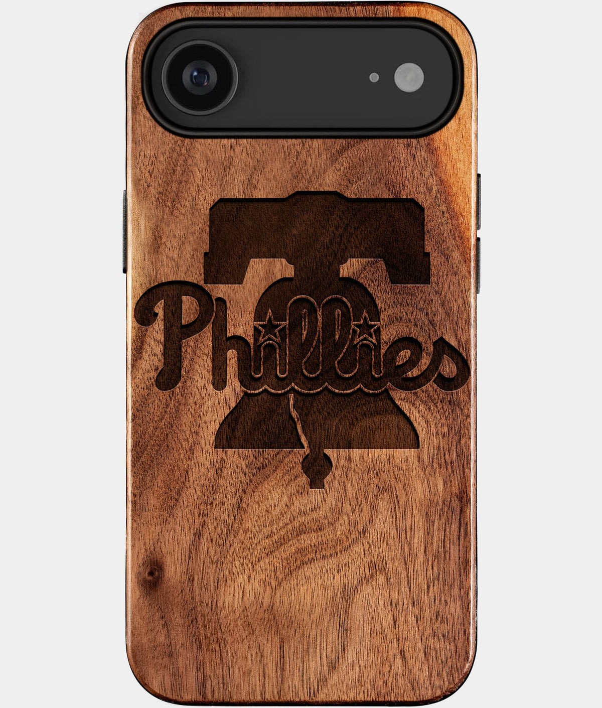 Eco-friendly Philadelphia Phillies iPhone 17 Air Case - Carved Wood Custom Philadelphia Phillies Gift For Him - Monogrammed Personalized iPhone 17 Air Cover By Aldergrove & Oak