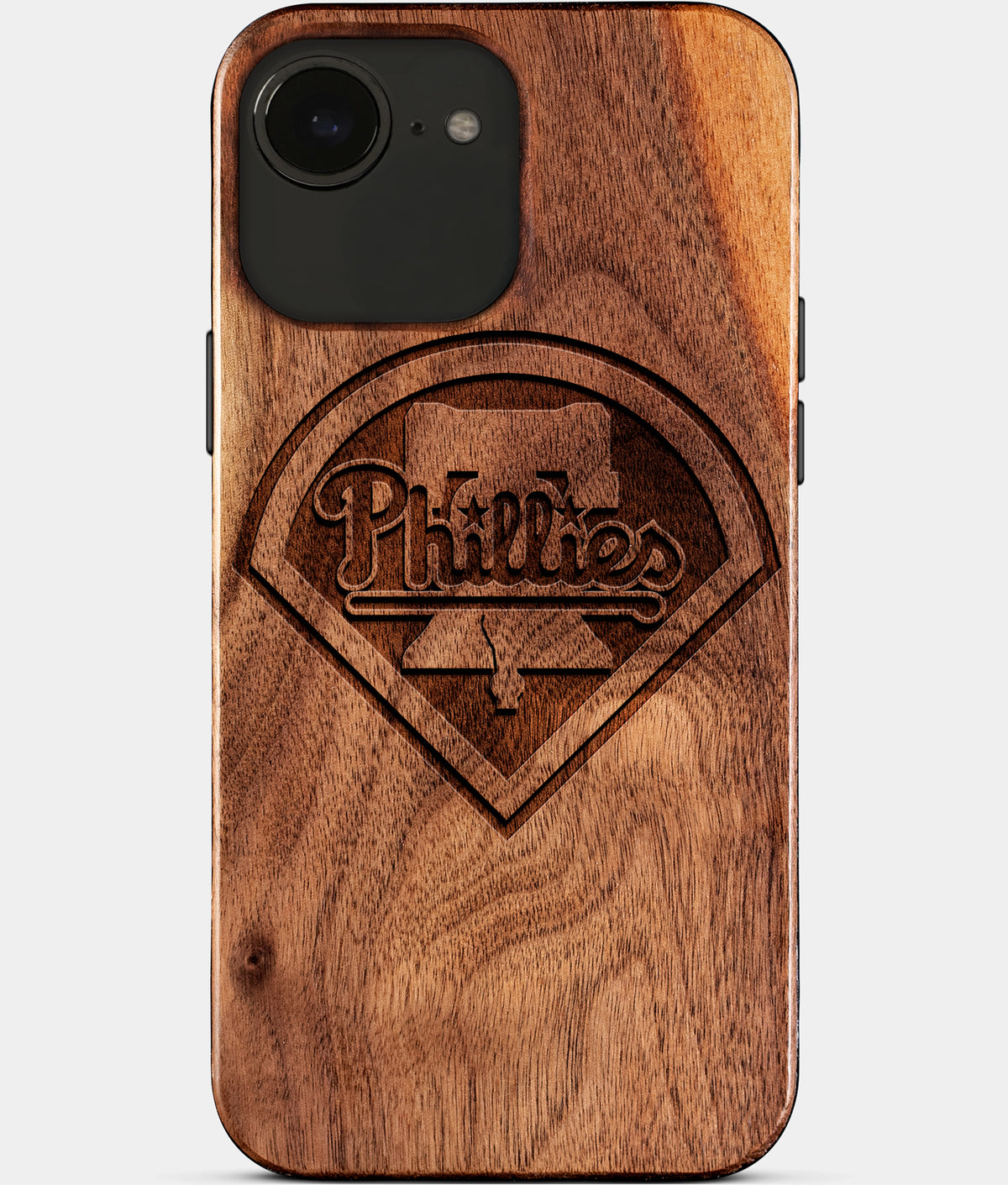 Eco-friendly Philadelphia Phillies iPhone 17e Case - Carved Wood Custom Philadelphia Phillies Gift For Him - Monogrammed Personalized iPhone 17e Cover By Aldergrove & Oak