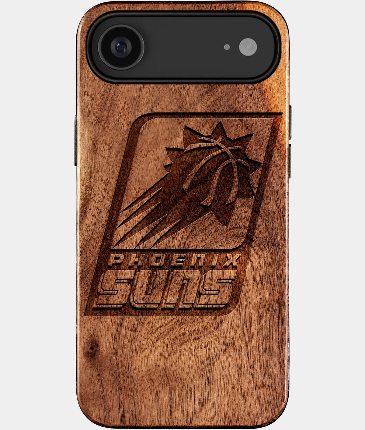 Eco-friendly Phoenix Suns iPhone 17 Air Case - Carved Wood Custom Phoenix Suns Gift For Him - Monogrammed Personalized iPhone 17 Air Cover By Aldergrove & Oak