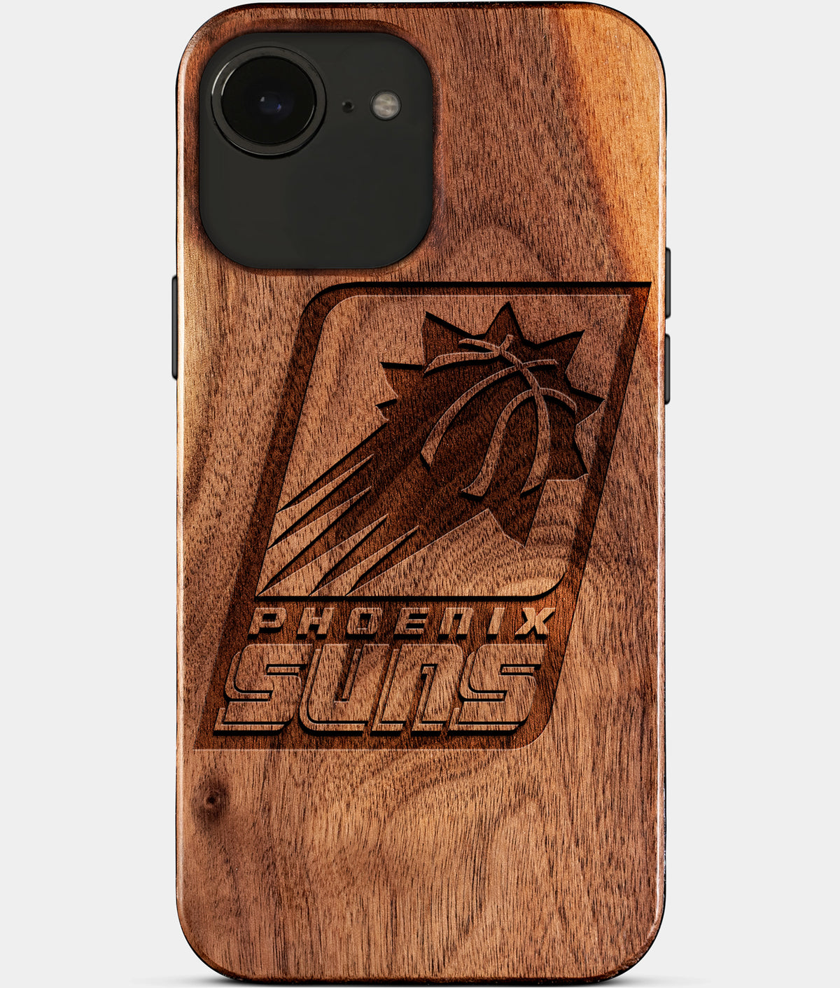 Eco-friendly Phoenix Suns iPhone 17e Case - Carved Wood Custom Phoenix Suns Gift For Him - Monogrammed Personalized iPhone 17e Cover By Aldergrove & Oak