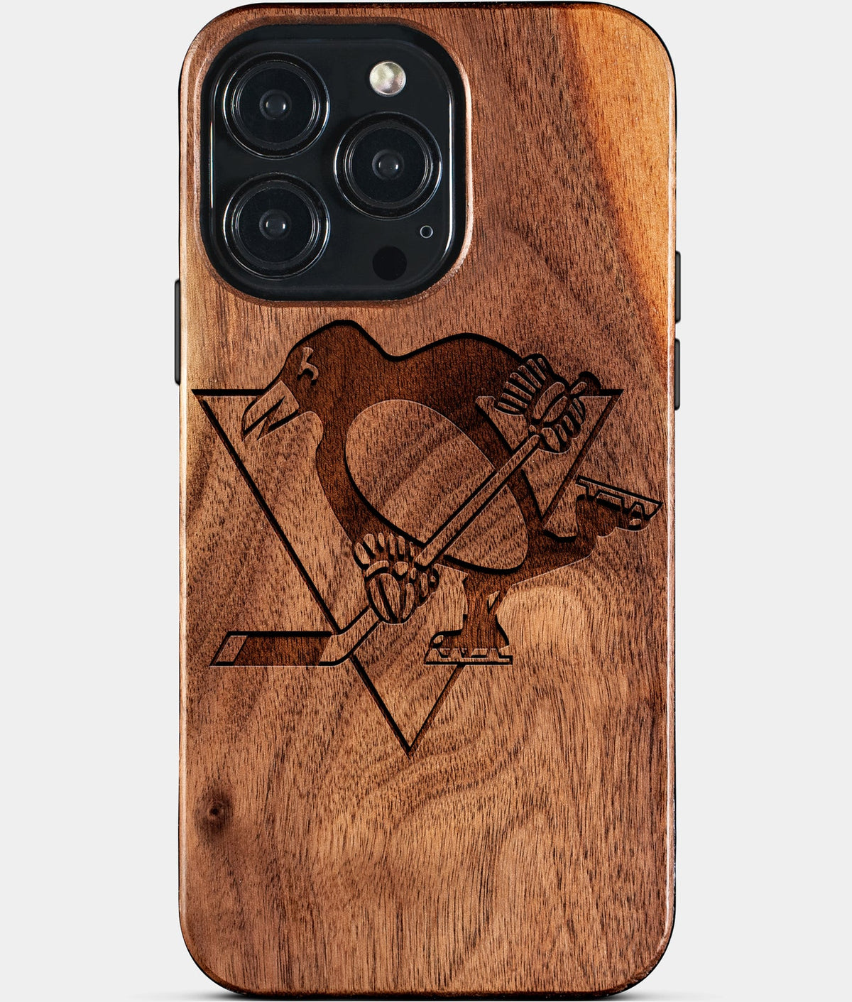 Custom Pittsburgh Penguins iPhone 15/15 Pro/15 Pro Max/15 Plus Case - Wood Penguins Cover - Eco-friendly Pittsburgh Penguins iPhone 15 Case - Carved Wood Custom Pittsburgh Penguins Gift For Him - Monogrammed Personalized iPhone 15 Cover By Aldergrove & Oak