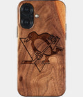 Eco-friendly Pittsburgh Penguins iPhone 17 Case - Carved Wood Custom Pittsburgh Penguins Gift For Him - Monogrammed Personalized iPhone 17 Cover By Aldergrove & Oak