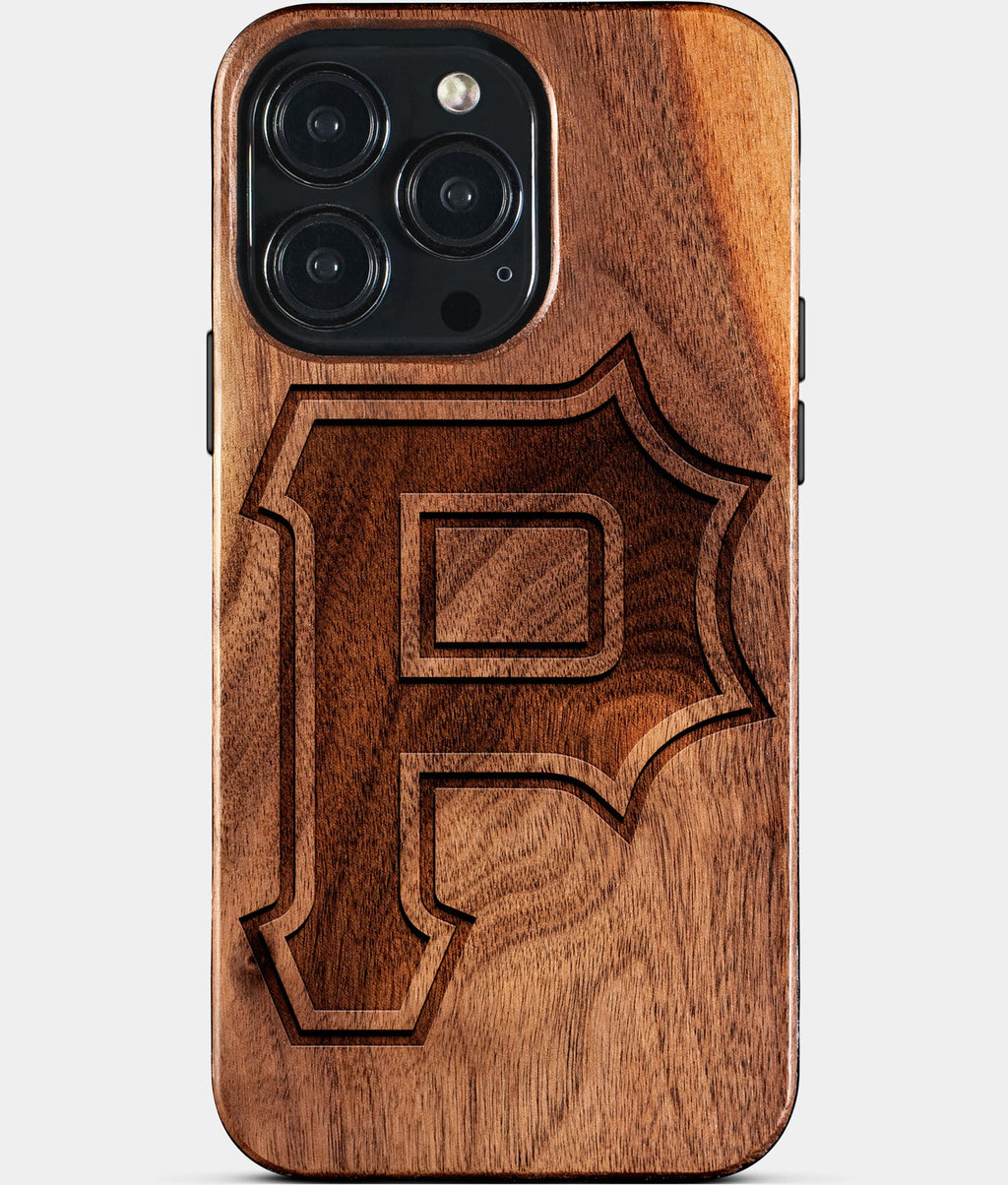 Custom Pittsburgh Pirates iPhone 15/15 Pro/15 Pro Max/15 Plus Case - Wood Pittsburgh Pirates Cover - Eco-friendly Pittsburgh Pirates iPhone 15 Case - Carved Wood Custom Pittsburgh Pirates Gift For Him - Monogrammed Personalized iPhone 15 Cover By Aldergrove & Oak