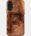 Eco-friendly Pittsburgh Pirates iPhone 17 Case - Carved Wood Custom Pittsburgh Pirates Gift For Him - Monogrammed Personalized iPhone 17 Cover By Aldergrove & Oak
