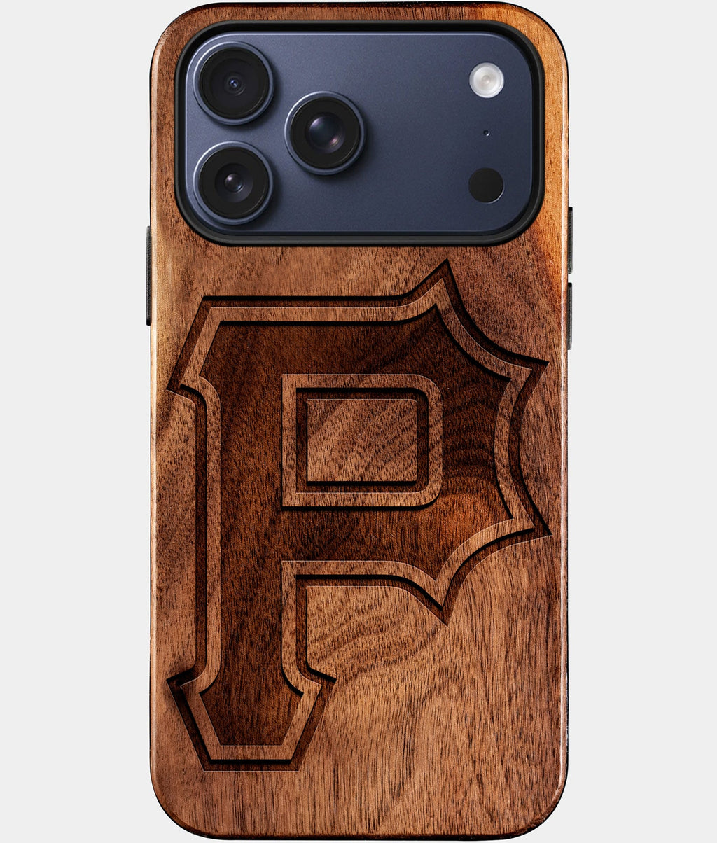 Custom Pittsburgh Pirates iPhone 17/17 Pro/17 Pro Max/17 Air Case - Wood Pittsburgh Pirates Cover - Eco-friendly Pittsburgh Pirates iPhone 17 Case - Carved Wood Custom Pittsburgh Pirates Gift For Him - Monogrammed Personalized iPhone 17 Cover By Aldergrove & Oak