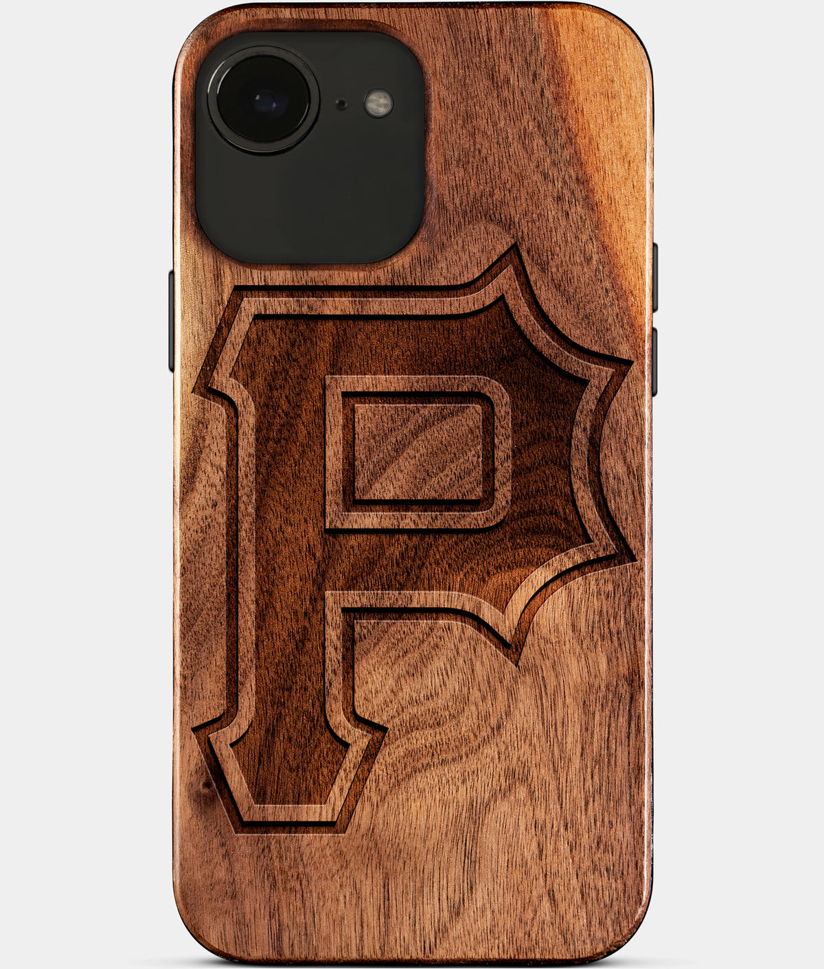 Eco-friendly Pittsburgh Pirates iPhone 17e Case - Carved Wood Custom Pittsburgh Pirates Gift For Him - Monogrammed Personalized iPhone 17e Cover By Aldergrove & Oak