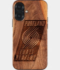 Eco-friendly Portland Trail Blazers iPhone 17 Case - Carved Wood Custom Portland Trail Blazers Gift For Him - Monogrammed Personalized iPhone 17 Cover By Aldergrove & Oak