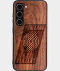 Best Wood Portland Trail Blazers Samsung Galaxy S26 Case - Custom Engraved Cover - Aldergrove & Oak