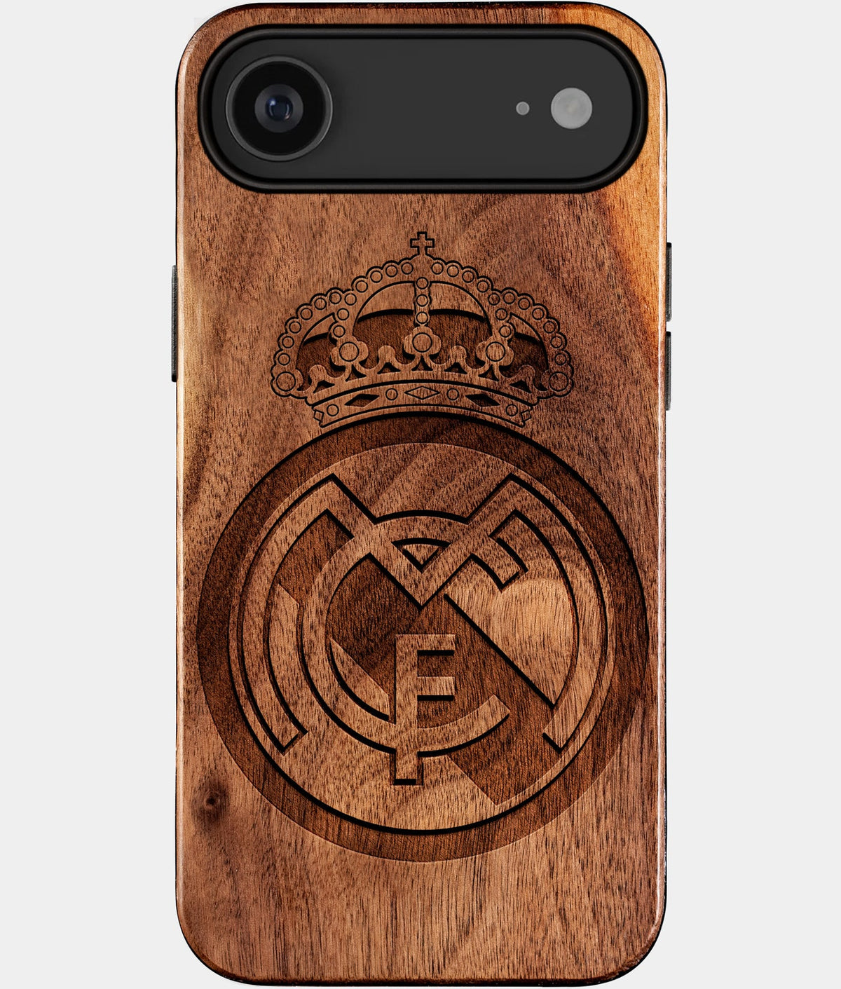 Eco-friendly Real Madrid Cf iPhone 17 Air Case - Carved Wood Custom Real Madrid Cf Gift For Him - Monogrammed Personalized iPhone 17 Air Cover By Aldergrove & Oak