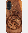 Eco-friendly Real Madrid Cf iPhone 17 Case - Carved Wood Custom Real Madrid Cf Gift For Him - Monogrammed Personalized iPhone 17 Cover By Aldergrove & Oak