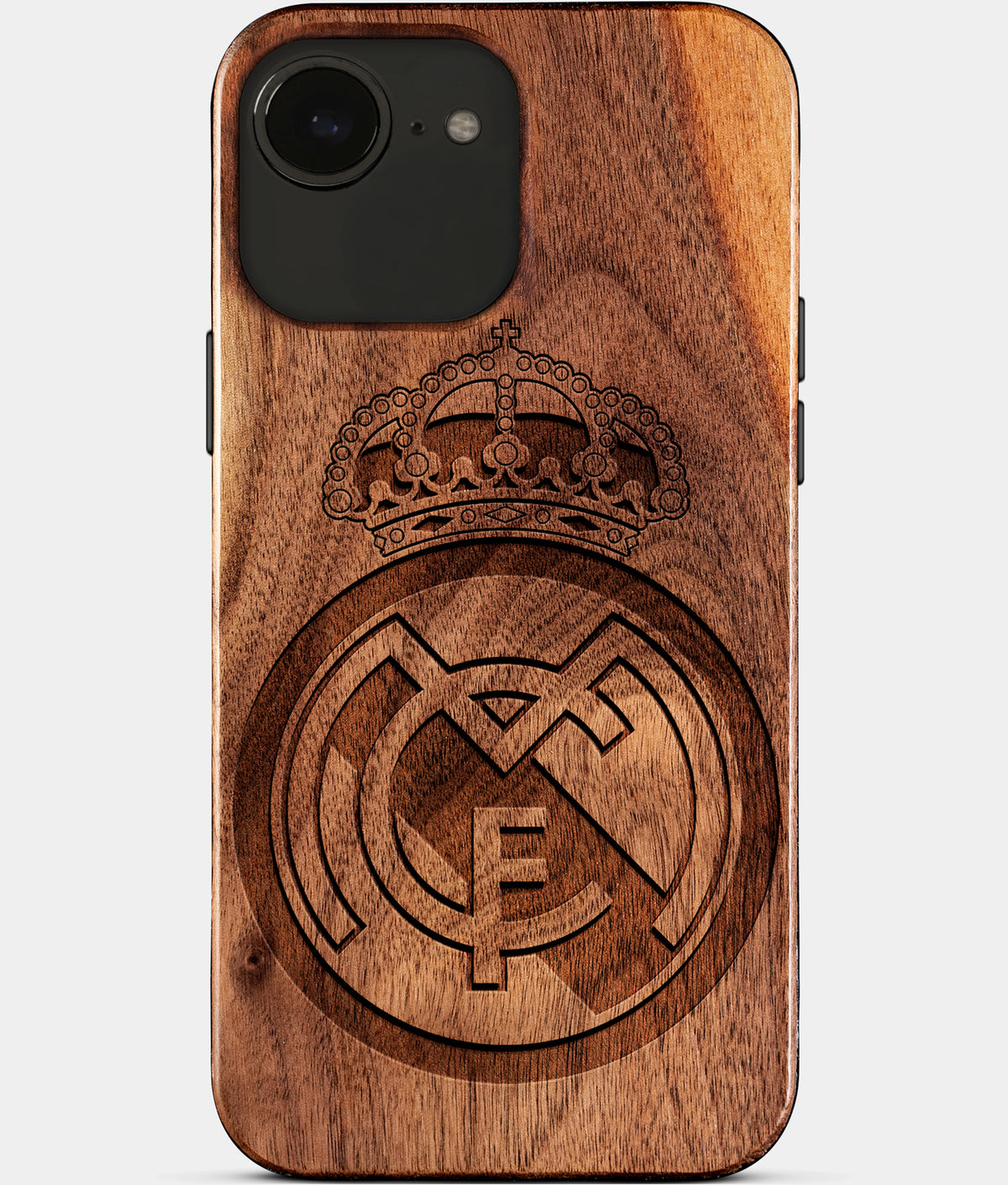 Eco-friendly Real Madrid Cf iPhone 17e Case - Carved Wood Custom Real Madrid Cf Gift For Him - Monogrammed Personalized iPhone 17e Cover By Aldergrove & Oak