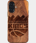 Eco-friendly Sacramento Kings iPhone 17 Case - Carved Wood Custom Sacramento Kings Gift For Him - Monogrammed Personalized iPhone 17 Cover By Aldergrove & Oak