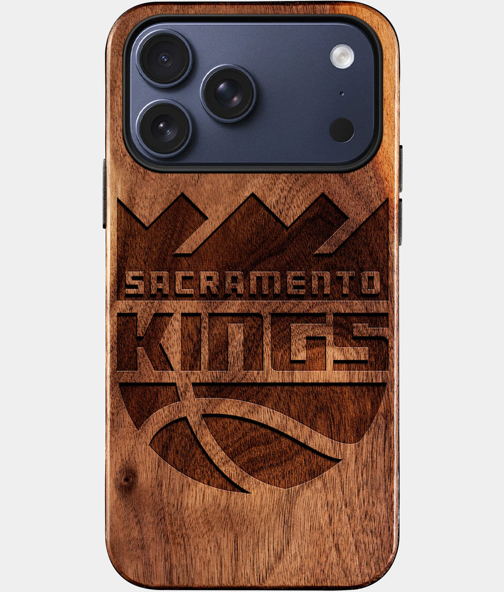 Custom Sacramento Kings iPhone 17/17 Pro/17 Pro Max/17 Air Case - Wood Kings Cover - Eco-friendly Sacramento Kings iPhone 17 Case - Carved Wood Custom Sacramento Kings Gift For Him - Monogrammed Personalized iPhone 17 Cover By Aldergrove & Oak