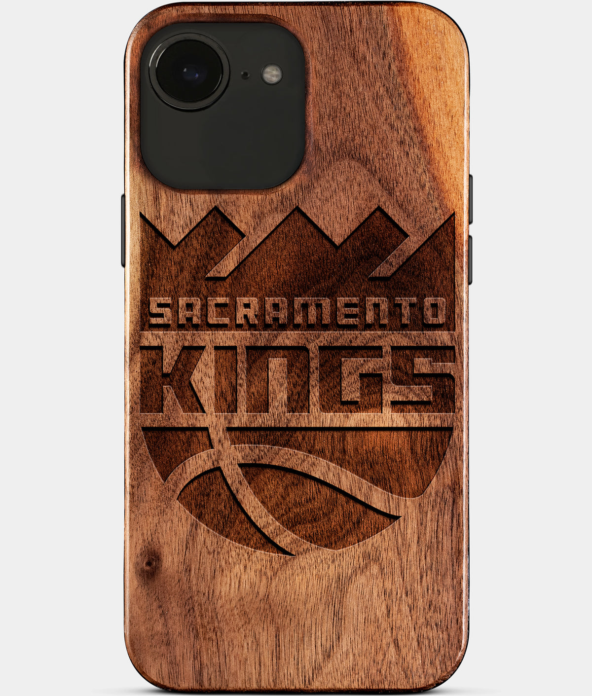 Eco-friendly Sacramento Kings iPhone 17e Case - Carved Wood Custom Sacramento Kings Gift For Him - Monogrammed Personalized iPhone 17e Cover By Aldergrove & Oak