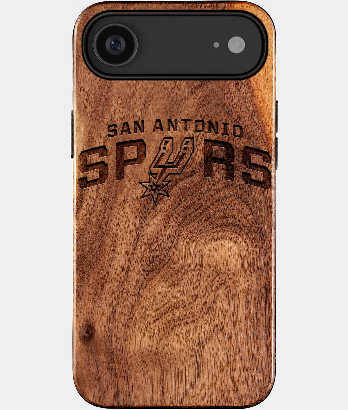 Eco-friendly San Antonio Spurs iPhone 17 Air Case - Carved Wood Custom San Antonio Spurs Gift For Him - Monogrammed Personalized iPhone 17 Air Cover By Aldergrove & Oak