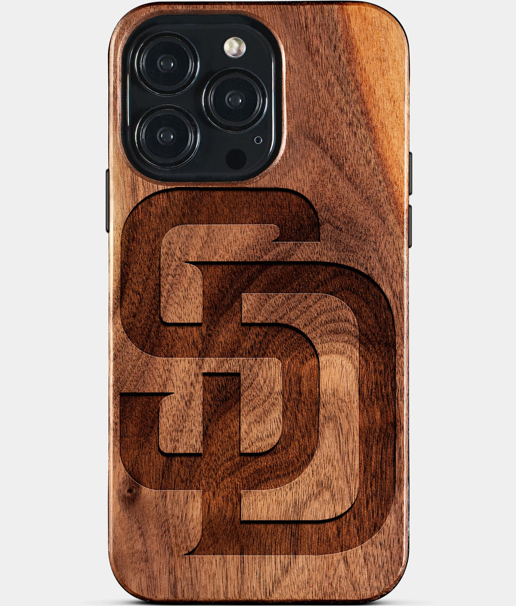 Custom San Diego Padres iPhone 15/15 Pro/15 Pro Max/15 Plus Case - Wood Padres Cover - Eco-friendly San Diego Padres iPhone 15 Case - Carved Wood Custom San Diego Padres Gift For Him - Monogrammed Personalized iPhone 15 Cover By Aldergrove & Oak