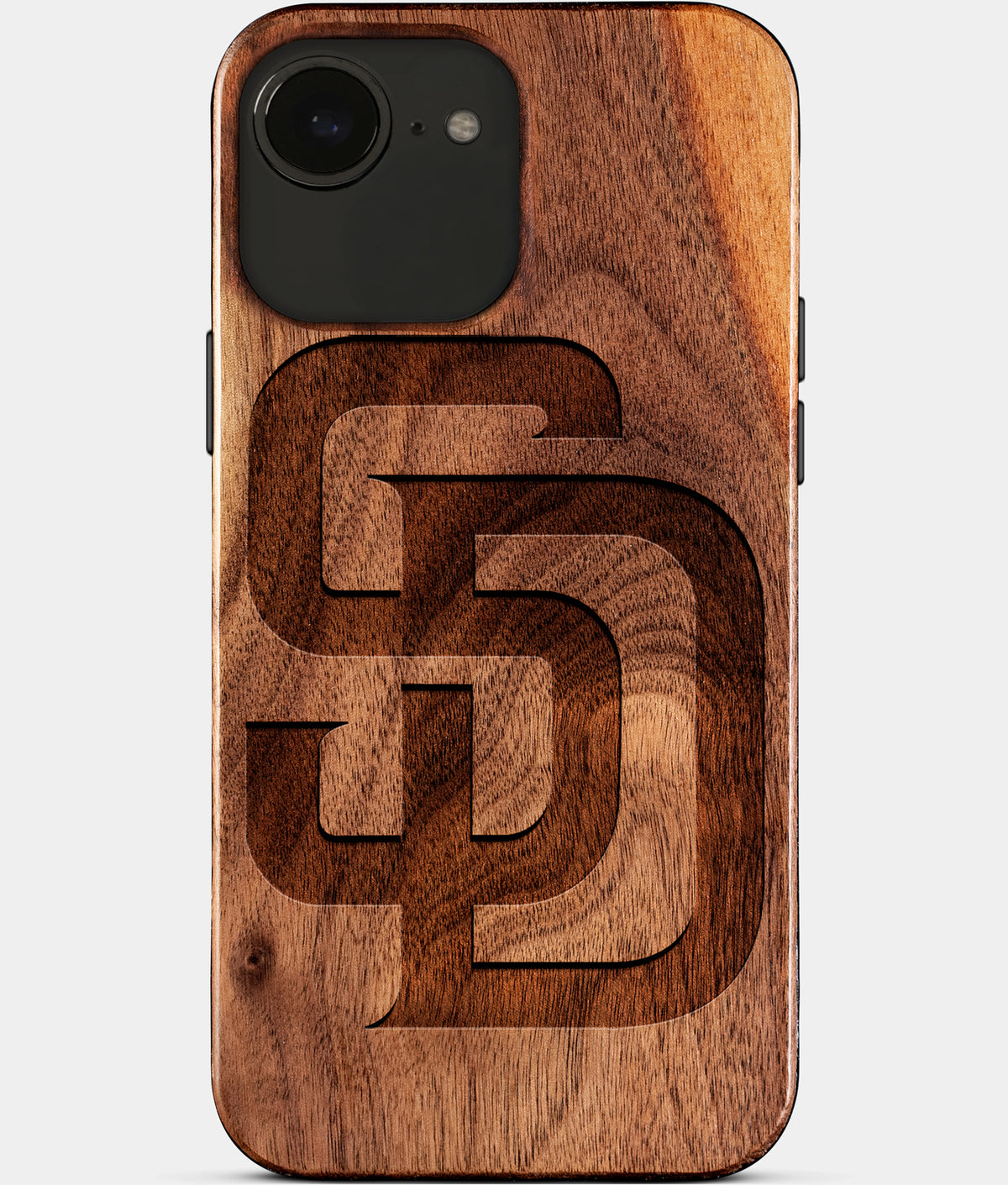 Eco-friendly San Diego Padres iPhone 17e Case - Carved Wood Custom San Diego Padres Gift For Him - Monogrammed Personalized iPhone 17e Cover By Aldergrove & Oak