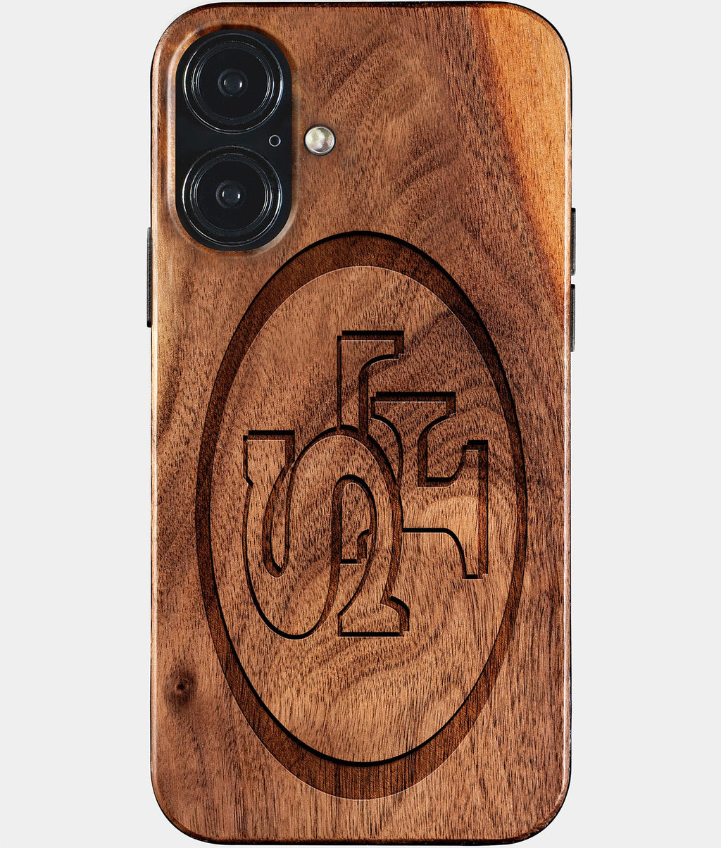 Eco-friendly San Francisco 49Ers iPhone 17 Case - Carved Wood Custom San Francisco 49Ers Gift For Him - Monogrammed Personalized iPhone 17 Cover By Aldergrove & Oak