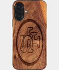 Eco-friendly San Francisco 49Ers iPhone 17 Case - Carved Wood Custom San Francisco 49Ers Gift For Him - Monogrammed Personalized iPhone 17 Cover By Aldergrove & Oak