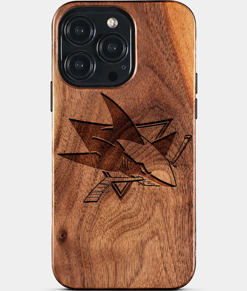 Custom San Jose Sharks iPhone 15/15 Pro/15 Pro Max/15 Plus Case - Wood Sharks Cover - Eco-friendly San Jose Sharks iPhone 15 Case - Carved Wood Custom San Jose Sharks Gift For Him - Monogrammed Personalized iPhone 15 Cover By Aldergrove & Oak