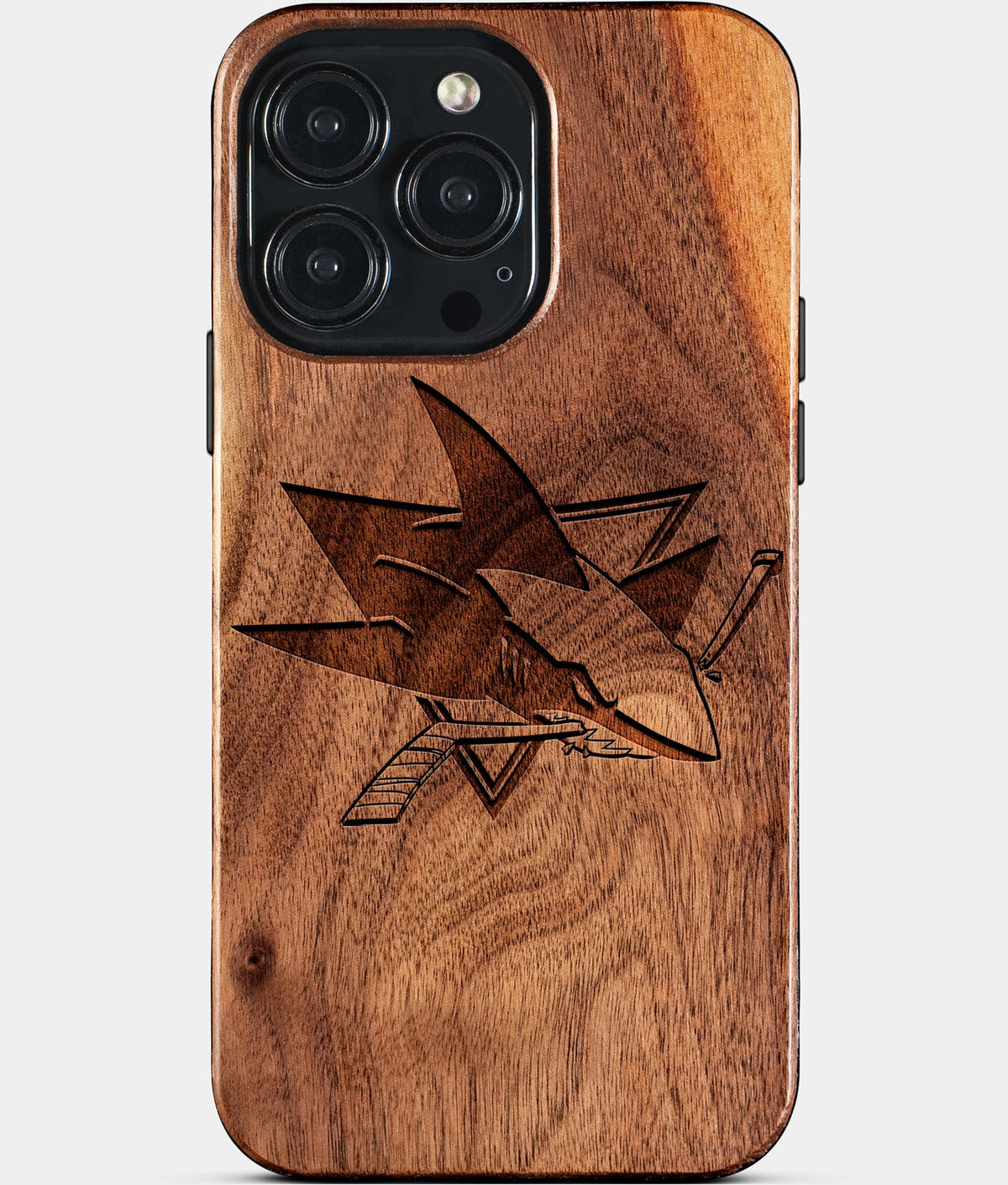 Custom San Jose Sharks iPhone 15/15 Pro/15 Pro Max/15 Plus Case - Wood Sharks Cover - Eco-friendly San Jose Sharks iPhone 15 Case - Carved Wood Custom San Jose Sharks Gift For Him - Monogrammed Personalized iPhone 15 Cover By Aldergrove & Oak