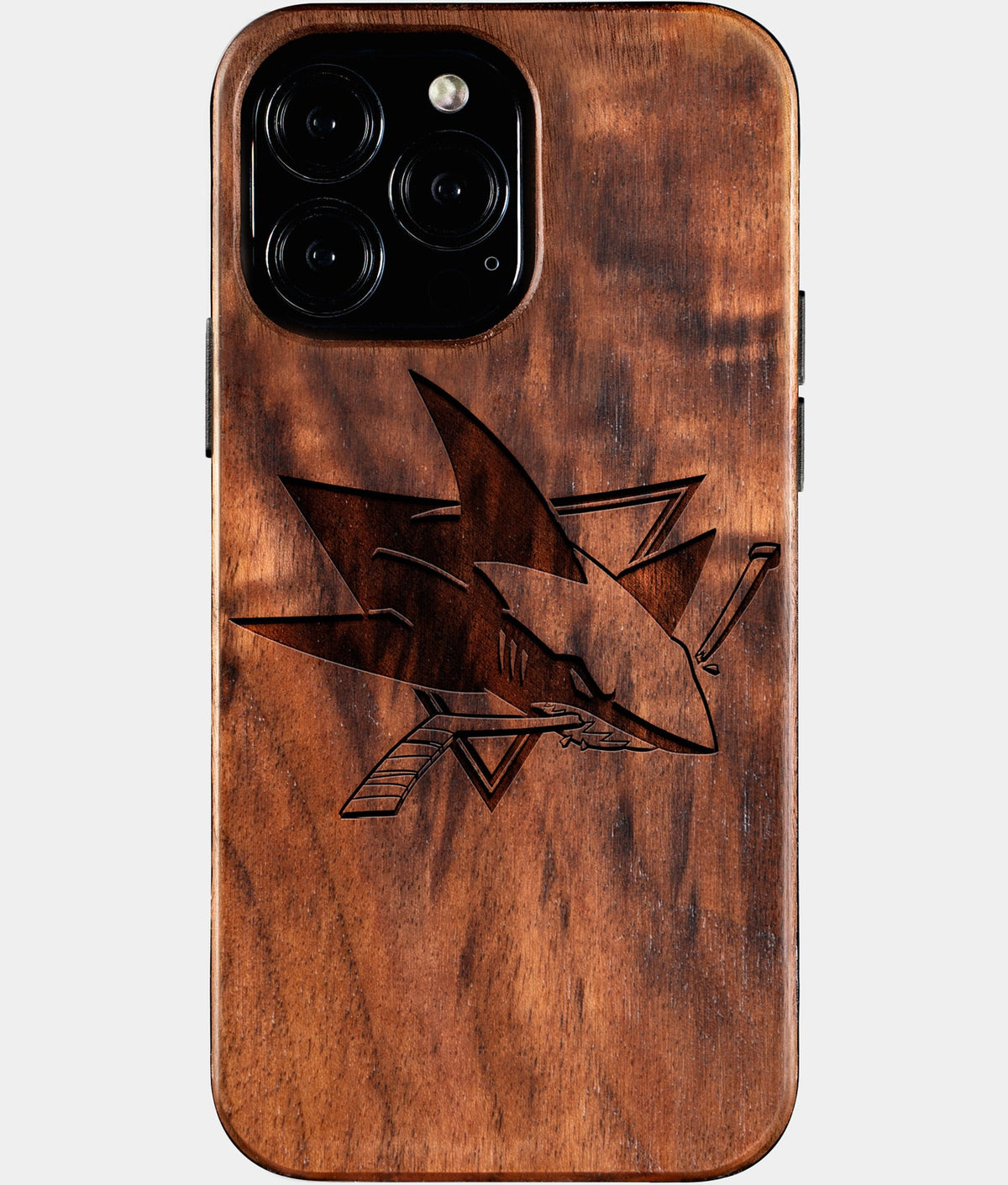 Custom San Jose Sharks iPhone 16/16 Pro/16 Pro Max/16 Plus Case - Wood Sharks Cover - Eco-friendly San Jose Sharks iPhone 16 Case - Carved Wood Custom San Jose Sharks Gift For Him - Monogrammed Personalized iPhone 16 Cover By Aldergrove & Oak