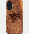 Eco-friendly San Jose Sharks iPhone 17 Case - Carved Wood Custom San Jose Sharks Gift For Him - Monogrammed Personalized iPhone 17 Cover By Aldergrove & Oak