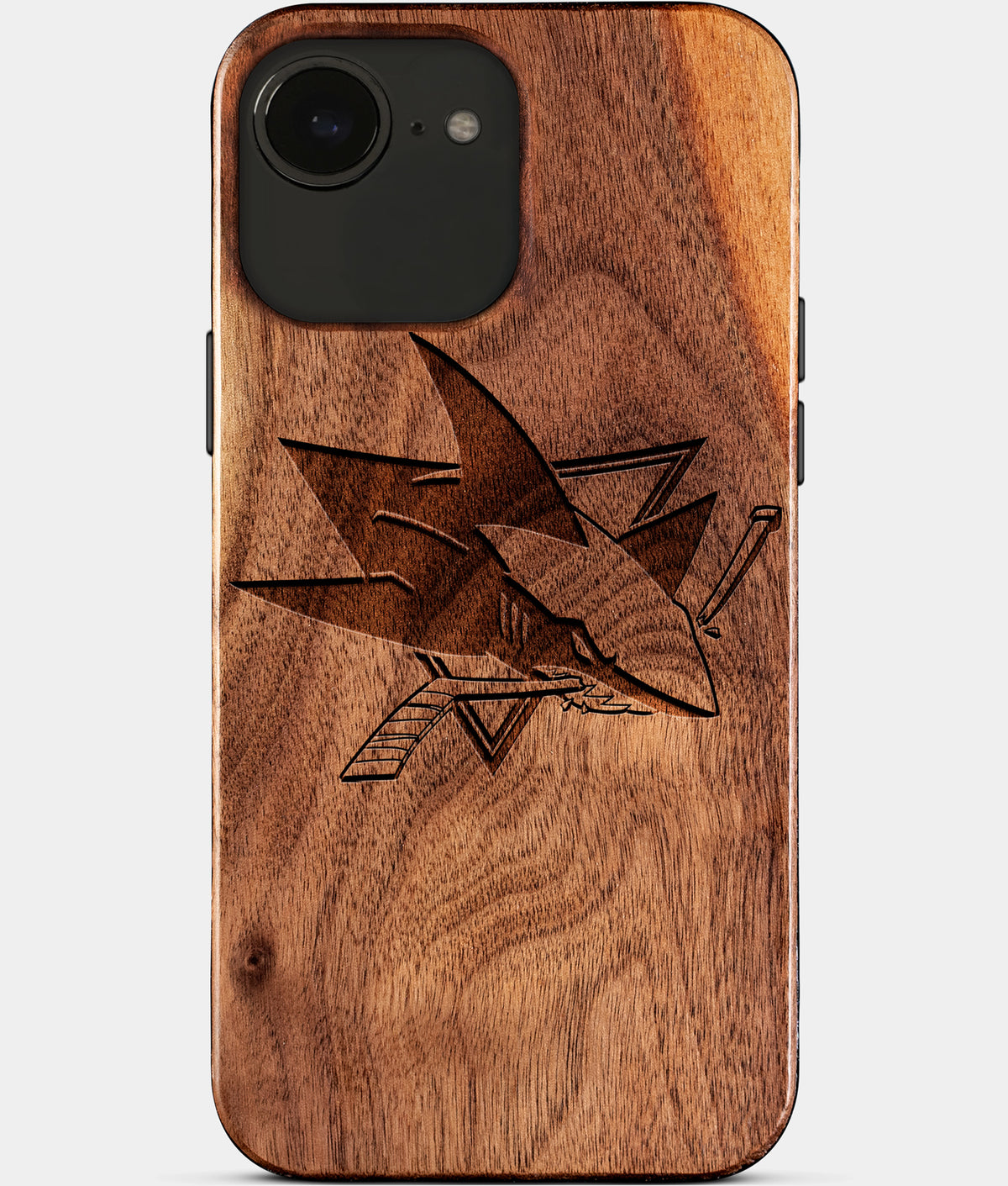 Eco-friendly San Jose Sharks iPhone 17e Case - Carved Wood Custom San Jose Sharks Gift For Him - Monogrammed Personalized iPhone 17e Cover By Aldergrove & Oak