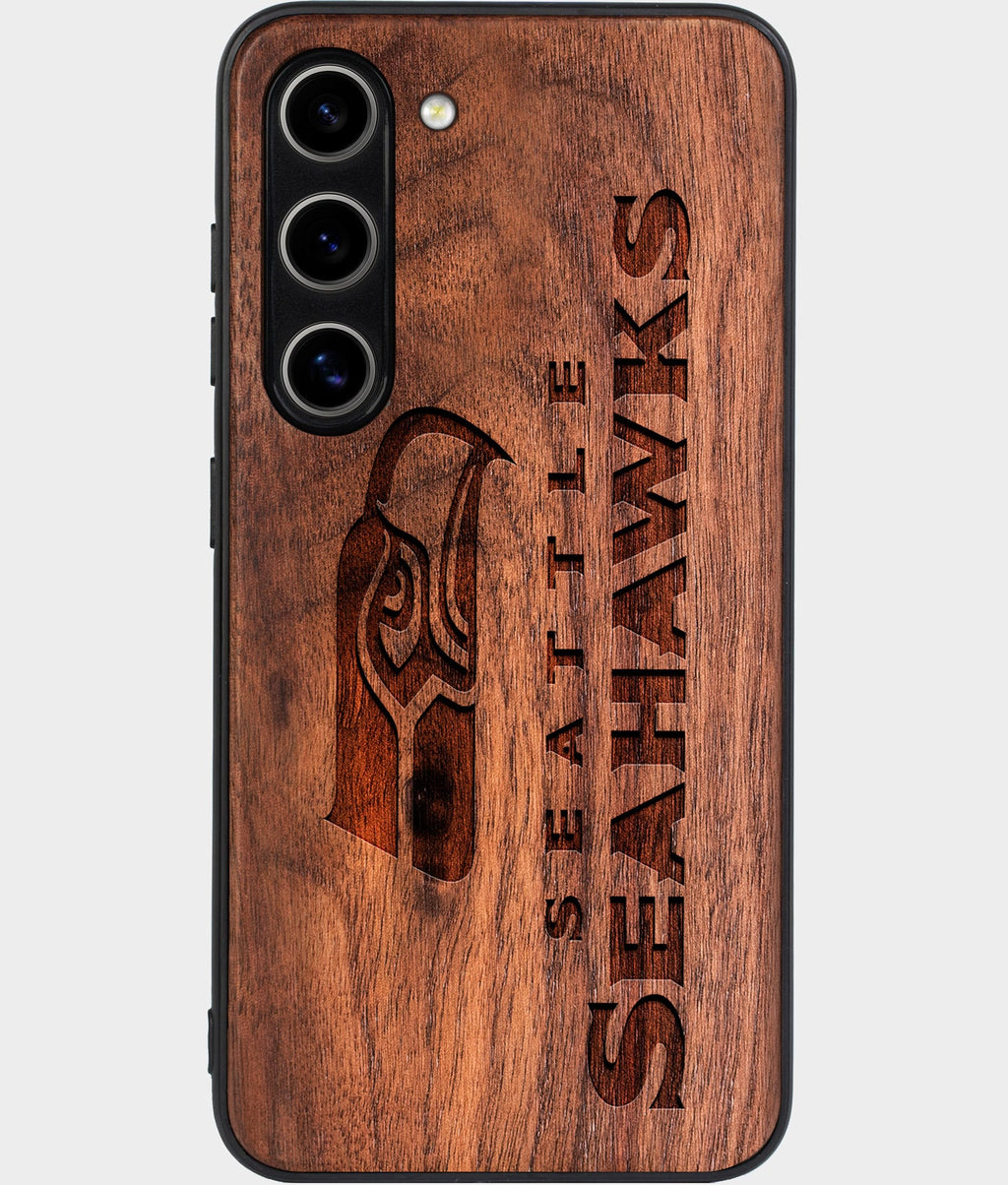 Best Wood Seattle Seahawks Galaxy S25 Case - Custom Engraved Cover - Aldergrove & Oak