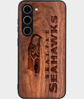 Best Wood Seattle Seahawks Samsung Galaxy S25 Case - Custom Engraved Cover - Aldergrove & Oak