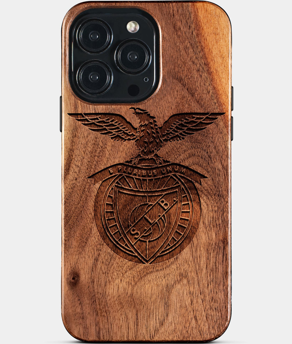 Custom S.L. Benfica iPhone 15/15 Pro/15 Pro Max/15 Plus Case - Wood S.L. Benfica Cover - Eco-friendly Sl Benfica iPhone 15 Case - Carved Wood Custom Sl Benfica Gift For Him - Monogrammed Personalized iPhone 15 Cover By Aldergrove & Oak