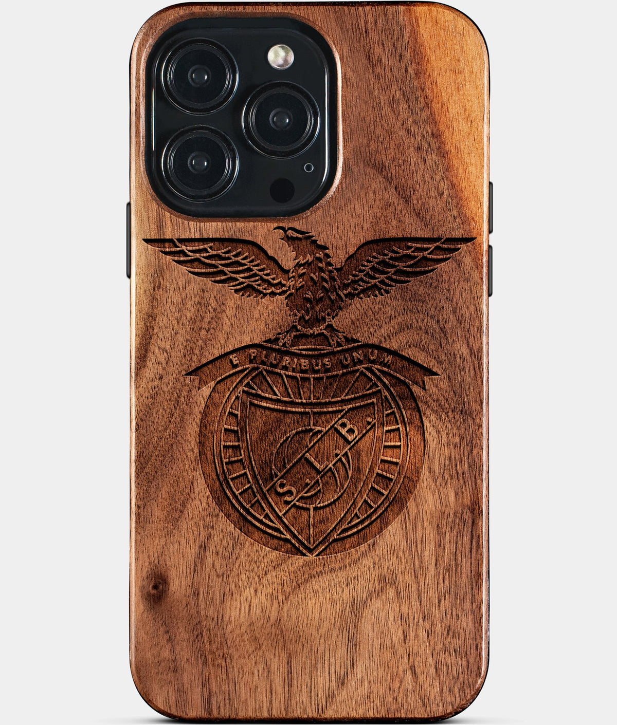 Custom S.L. Benfica iPhone 15/15 Pro/15 Pro Max/15 Plus Case - Wood S.L. Benfica Cover - Eco-friendly Sl Benfica iPhone 15 Case - Carved Wood Custom Sl Benfica Gift For Him - Monogrammed Personalized iPhone 15 Cover By Aldergrove & Oak