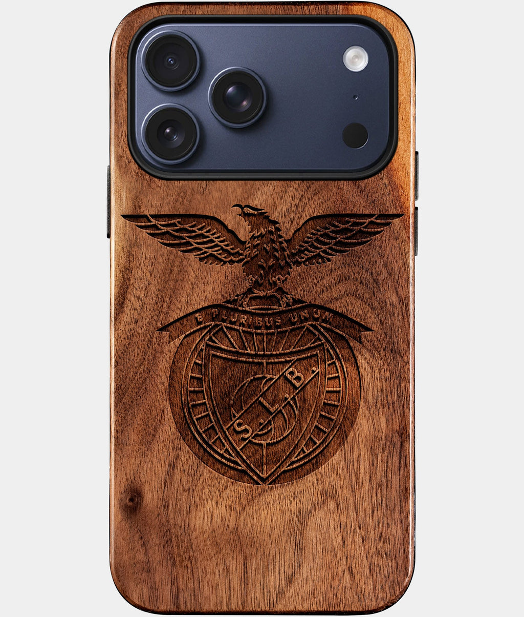 Custom S.L. Benfica iPhone 17/17 Pro/17 Pro Max/17 Air Case - Wood S.L. Benfica Cover - Eco-friendly Sl Benfica iPhone 17 Case - Carved Wood Custom Sl Benfica Gift For Him - Monogrammed Personalized iPhone 17 Cover By Aldergrove & Oak