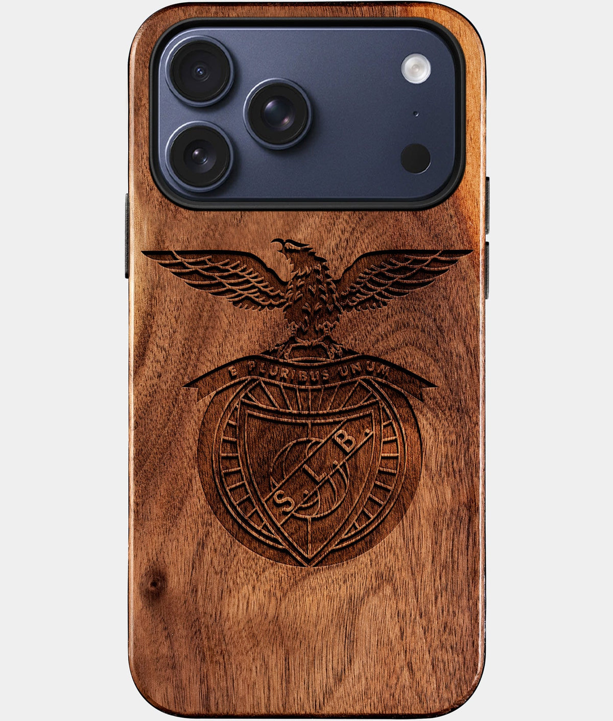 Custom S.L. Benfica iPhone 17/17 Pro/17 Pro Max/17 Air Case - Wood S.L. Benfica Cover - Eco-friendly Sl Benfica iPhone 17 Case - Carved Wood Custom Sl Benfica Gift For Him - Monogrammed Personalized iPhone 17 Cover By Aldergrove & Oak