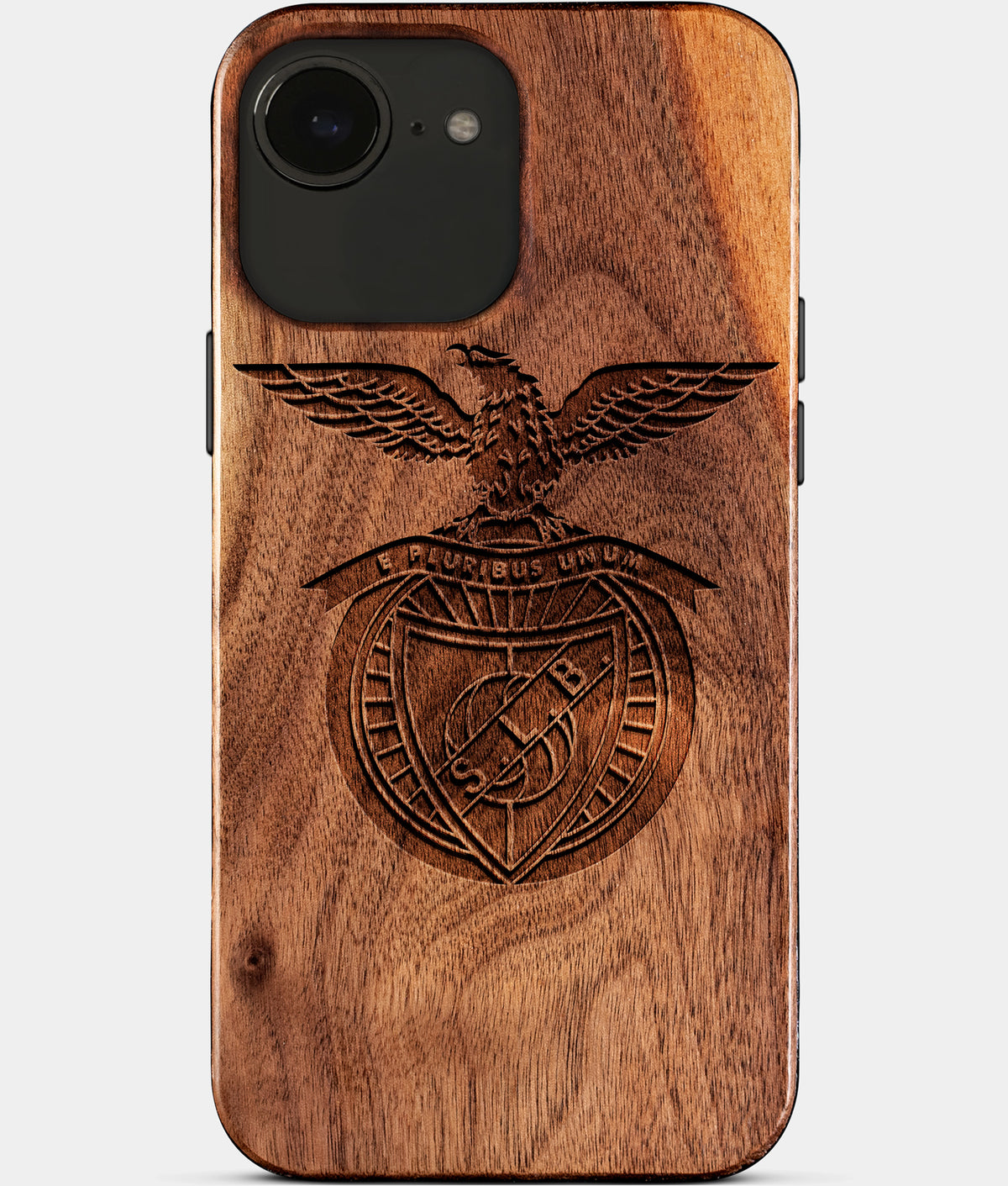 Eco-friendly Sl Benfica iPhone 17e Case - Carved Wood Custom Sl Benfica Gift For Him - Monogrammed Personalized iPhone 17e Cover By Aldergrove & Oak