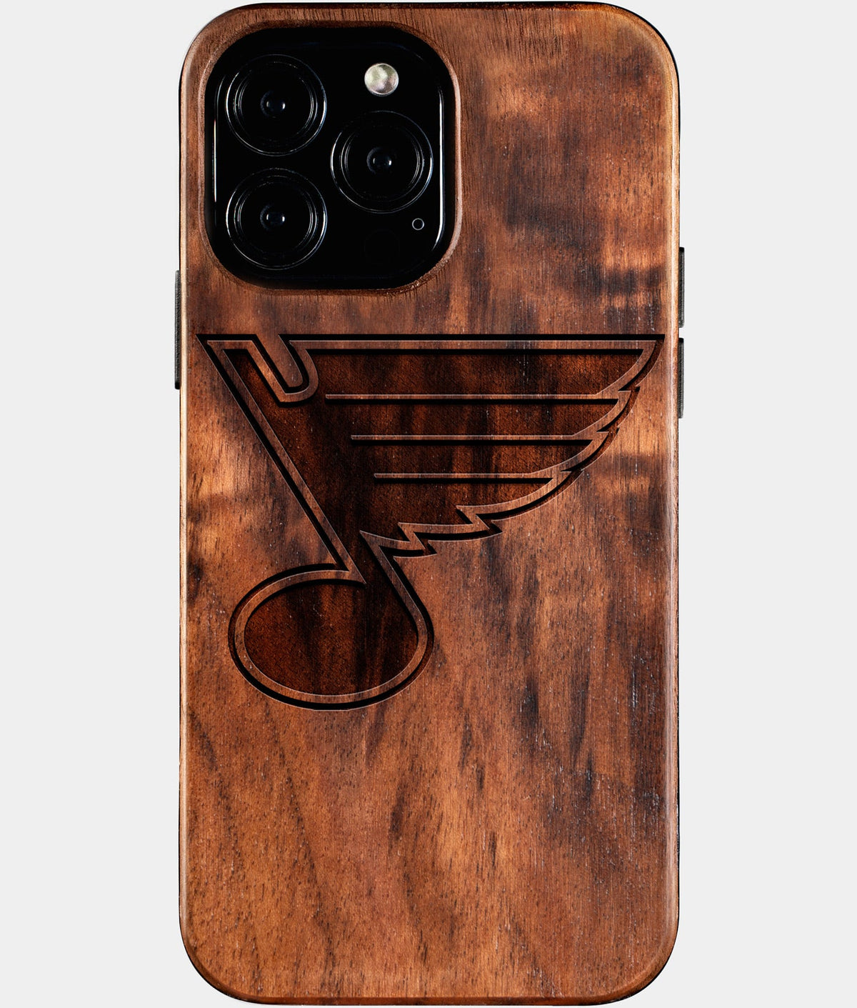Custom St Louis Blues iPhone 16/16 Pro/16 Pro Max/16 Plus Case - Wood St Louis Blues Cover - Eco-friendly St Louis Blues iPhone 16 Case - Carved Wood Custom St Louis Blues Gift For Him - Monogrammed Personalized iPhone 16 Cover By Aldergrove & Oak