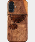 Eco-friendly St Louis Blues iPhone 17 Case - Carved Wood Custom St Louis Blues Gift For Him - Monogrammed Personalized iPhone 17 Cover By Aldergrove & Oak