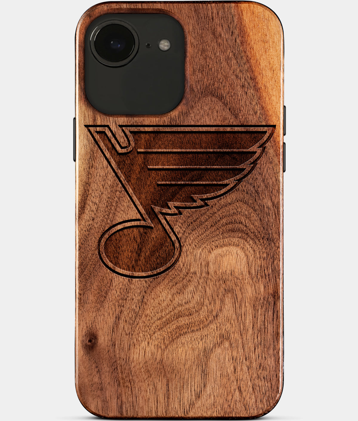 Eco-friendly St Louis Blues iPhone 17e Case - Carved Wood Custom St Louis Blues Gift For Him - Monogrammed Personalized iPhone 17e Cover By Aldergrove & Oak