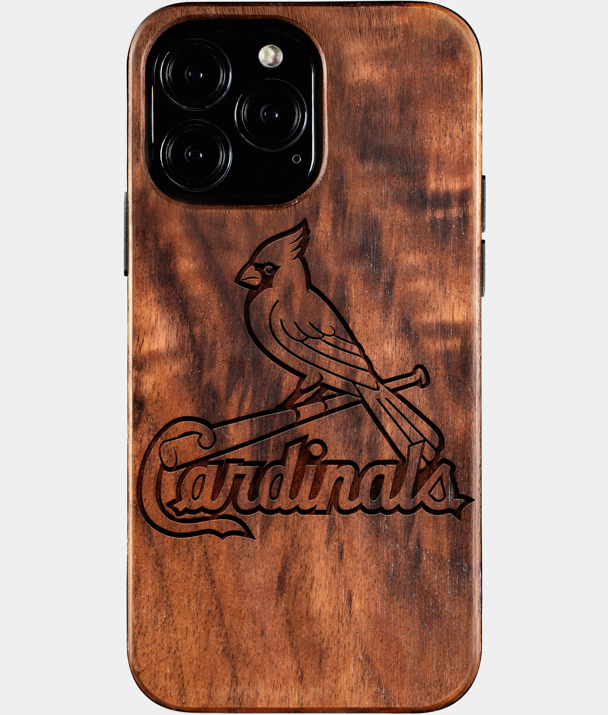Custom St Louis Cardinals iPhone 16/16 Pro/16 Pro Max/16 Plus Case - Wood Cardinals Cover - Eco-friendly St Louis Cardinals iPhone 16 Case - Carved Wood Custom St Louis Cardinals Gift For Him - Monogrammed Personalized iPhone 16 Cover By Aldergrove & Oak