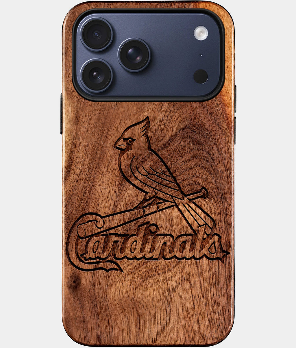 Custom St Louis Cardinals iPhone 17/17 Pro/17 Pro Max/17 Air Case - Wood Cardinals Cover - Eco-friendly St Louis Cardinals iPhone 17 Case - Carved Wood Custom St Louis Cardinals Gift For Him - Monogrammed Personalized iPhone 17 Cover By Aldergrove & Oak