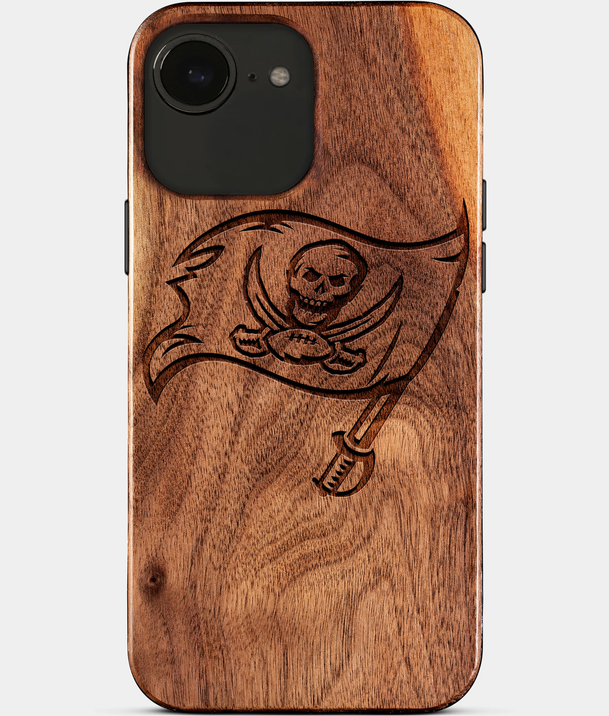 Eco-friendly Tampa Bay Buccaneers iPhone 17e Case - Carved Wood Custom Tampa Bay Buccaneers Gift For Him - Monogrammed Personalized iPhone 17e Cover By Aldergrove & Oak
